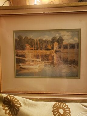 Vintage Claude Monet Lithograph Framed by Franklin Picture Co Signed Numbered